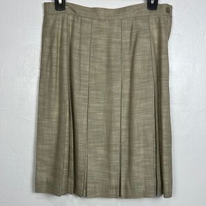 John Meyer Vintage Pleated Knee Length Elegant Beige Skirt Size 10